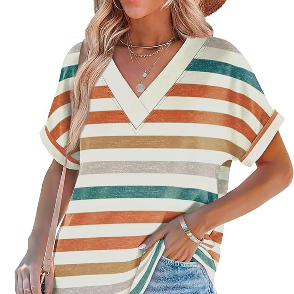 Women’s V-Neck Dolman Sleeve Summer Top